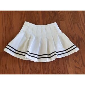 Divided Skirt Women's Sz 10‎ Pleated Striped White Blue Pickleball Tennis Cheer